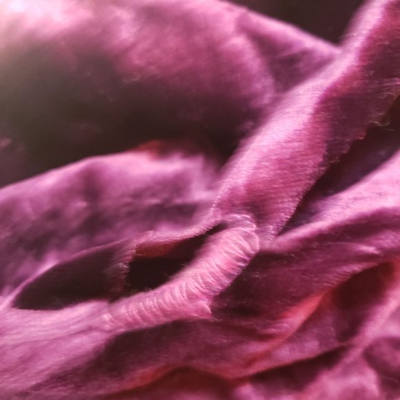 Vintage Lois Martin night gown size Large velvet purple bell sleeve lace trim - Picture 6 of 10